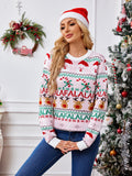 MQTIME  -   Christmas Element Round Neck Long Sleeve Sweater