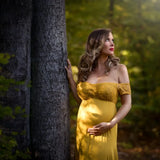 MQTIME  -  Lace Maternity Shoot Dress Shoulderless Pregnancy Photography Dresses Elegence Pregnant Women Maxi Maternity Gown For Photo Prop