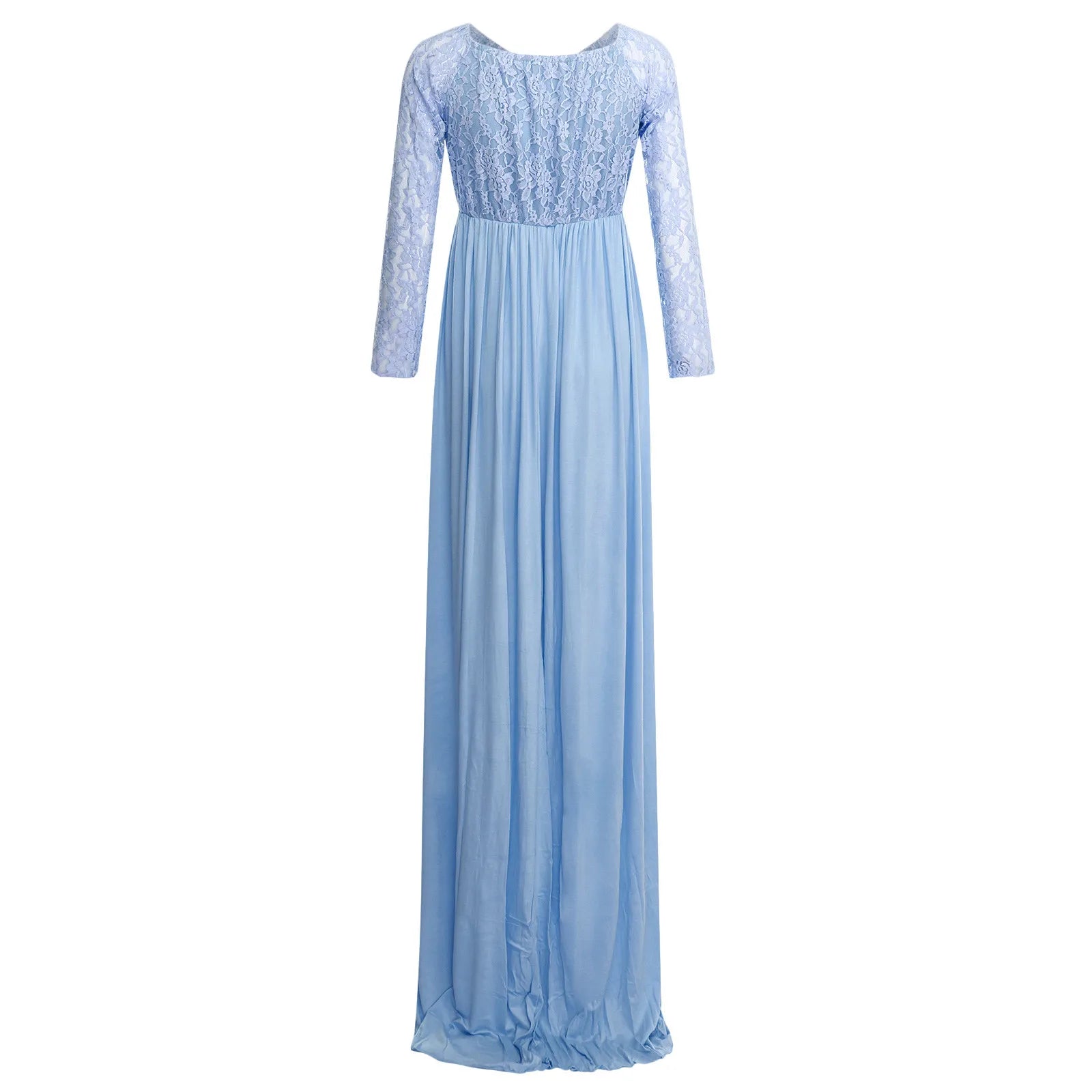 MQTIME  -  Women V-neck Lace Stitching Pregnants Photography Props  Long Maternity Dress Одежда Для Беременных Maternity Clothes