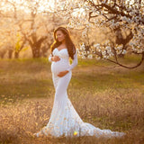 MQTIME  -  Sexy Lace Maternity Dresses For Baby Showers Photo Shoot Long Fancy Pregnancy Maxi Gown Elegence Pregnant Women Photography Prop
