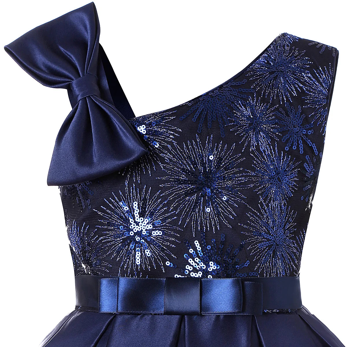 MQTIME  -  Girls Sequined Dresses for Christmas Kids Princess Satin Party Gown Child Birthday Striped Costume 2 to 8 10 Years