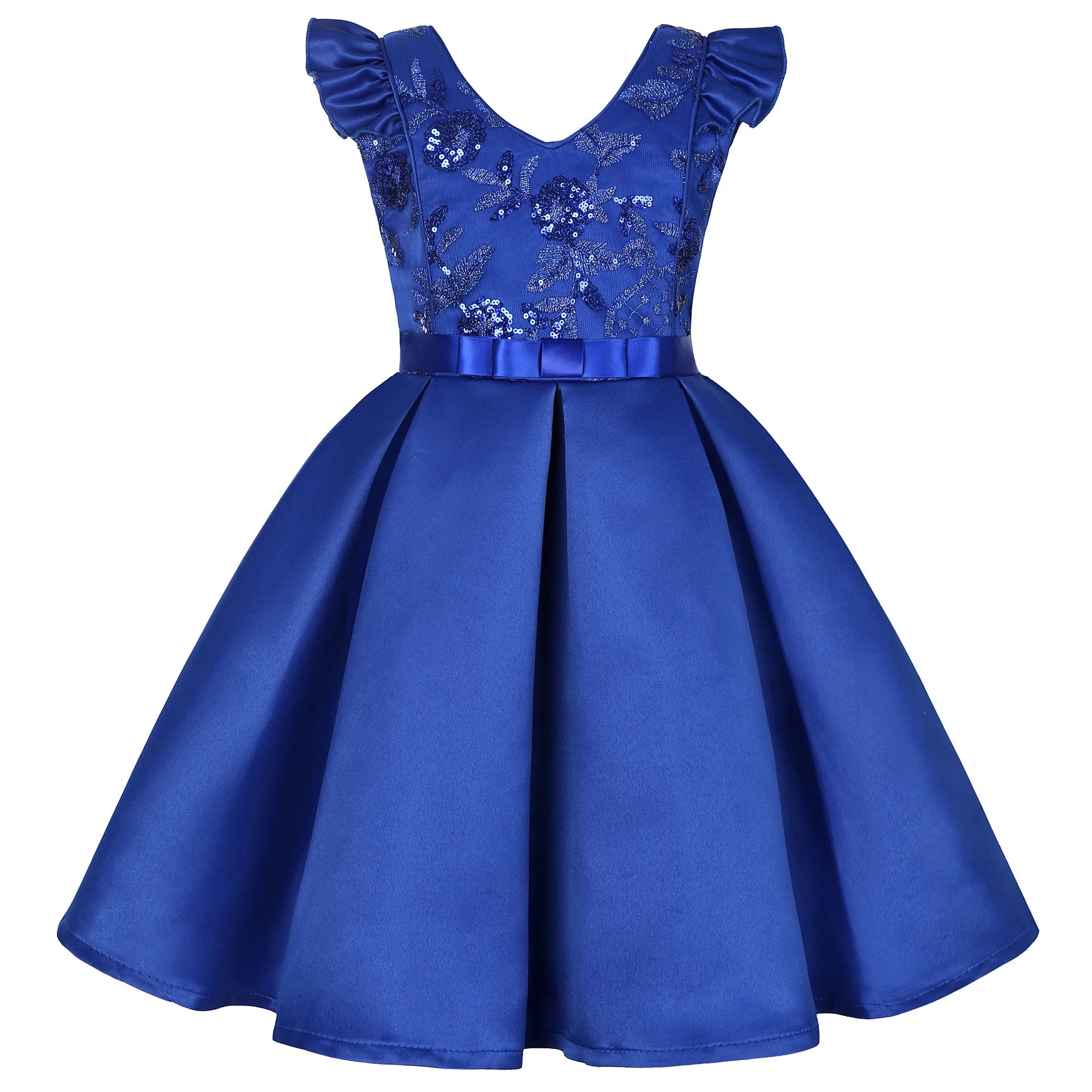 MQTIME  -  Girls Sequined Dresses for Christmas Kids Princess Satin Party Gown Child Birthday Striped Costume 2 to 8 10 Years