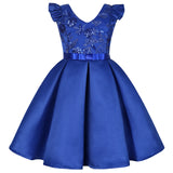 MQTIME  -  Girls Sequined Dresses for Christmas Kids Princess Satin Party Gown Child Birthday Striped Costume 2 to 8 10 Years
