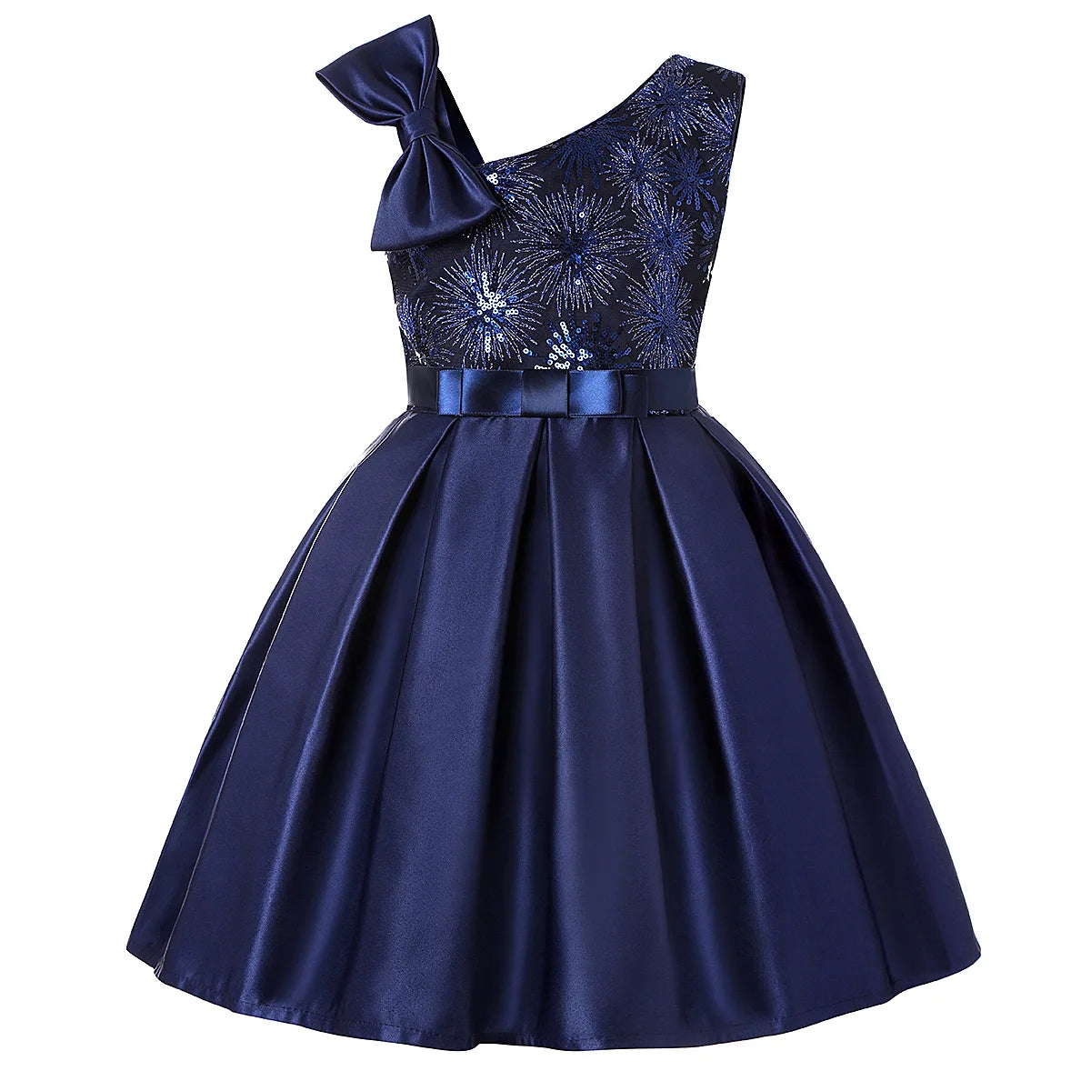 MQTIME  -  Girls Sequined Dresses for Christmas Kids Princess Satin Party Gown Child Birthday Striped Costume 2 to 8 10 Years
