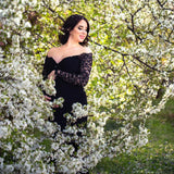 MQTIME  -  Sexy Lace Maternity Dresses For Baby Showers Photo Shoot Long Fancy Pregnancy Maxi Gown Elegence Pregnant Women Photography Prop