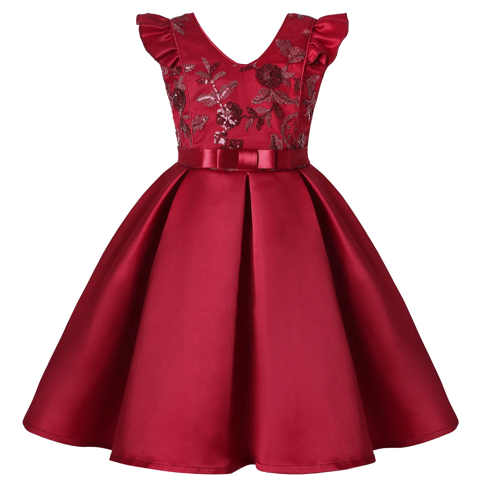 MQTIME  -  Girls Sequined Dresses for Christmas Kids Princess Satin Party Gown Child Birthday Striped Costume 2 to 8 10 Years