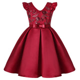 MQTIME  -  Girls Sequined Dresses for Christmas Kids Princess Satin Party Gown Child Birthday Striped Costume 2 to 8 10 Years