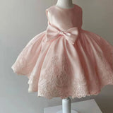 MQTIME  -  Elegant Dresses For Girls Christmas Solid Lace Girl Party Dress Princess Birthday Wedding New Year Costume Clothes 1-6T