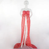 MQTIME  -  Summer Maternity Photography Long Dress Off-the Shoulder Maternity Lace Dresses For Photo Shoot Front Slit
