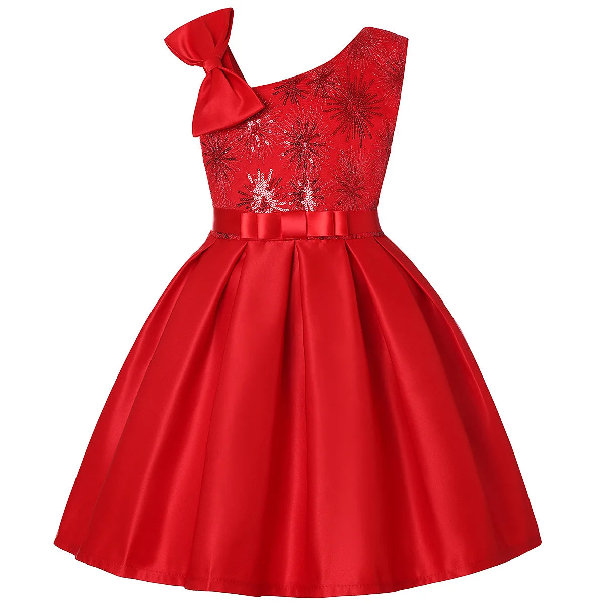 MQTIME  -  Girls Sequined Dresses for Christmas Kids Princess Satin Party Gown Child Birthday Striped Costume 2 to 8 10 Years
