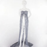 MQTIME  -  Summer Maternity Photography Long Dress Off-the Shoulder Maternity Lace Dresses For Photo Shoot Front Slit