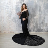 MQTIME  -  Sexy Lace Maternity Dresses For Baby Showers Photo Shoot Long Fancy Pregnancy Maxi Gown Elegence Pregnant Women Photography Prop