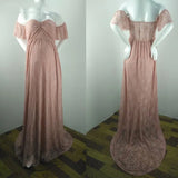 MQTIME  -  Pregnant Women Off Shoulder Ruffle Sleeve Lace Maternity Gown Maxi Photography Dress Elegant Pregnancy Dresses for Photo Shoot