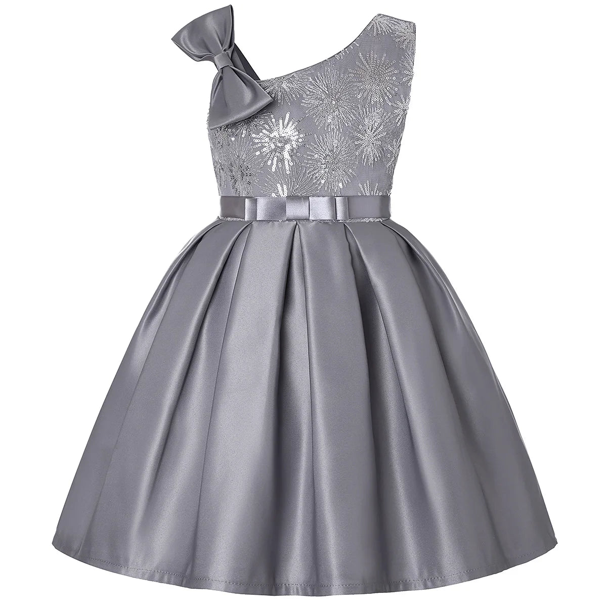 MQTIME  -  Girls Sequined Dresses for Christmas Kids Princess Satin Party Gown Child Birthday Striped Costume 2 to 8 10 Years