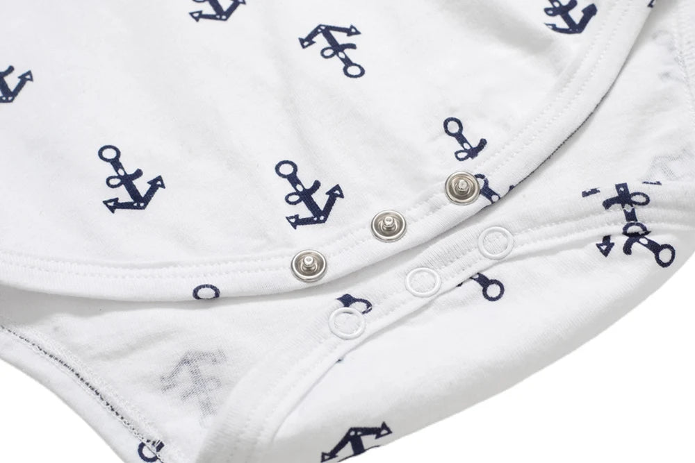 MQTIME  -  Boy Clothing Outfits Anchor Print Suit Baby Party Short Bow Hat Suit Birthday Dress Infant Boy Kid 3 6 9 12 18 24 Months