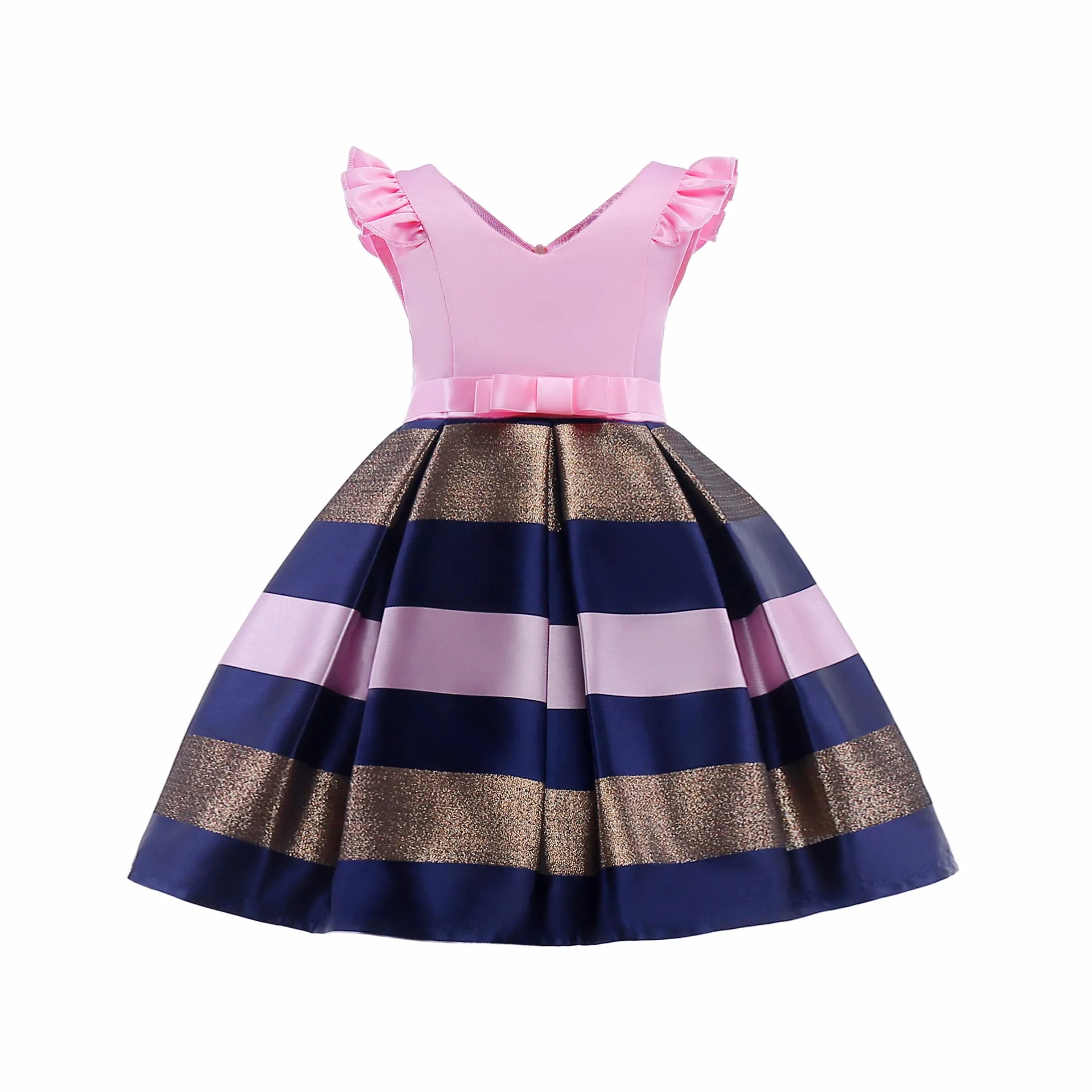 MQTIME  -  Girls Sequined Dresses for Christmas Kids Princess Satin Party Gown Child Birthday Striped Costume 2 to 8 10 Years