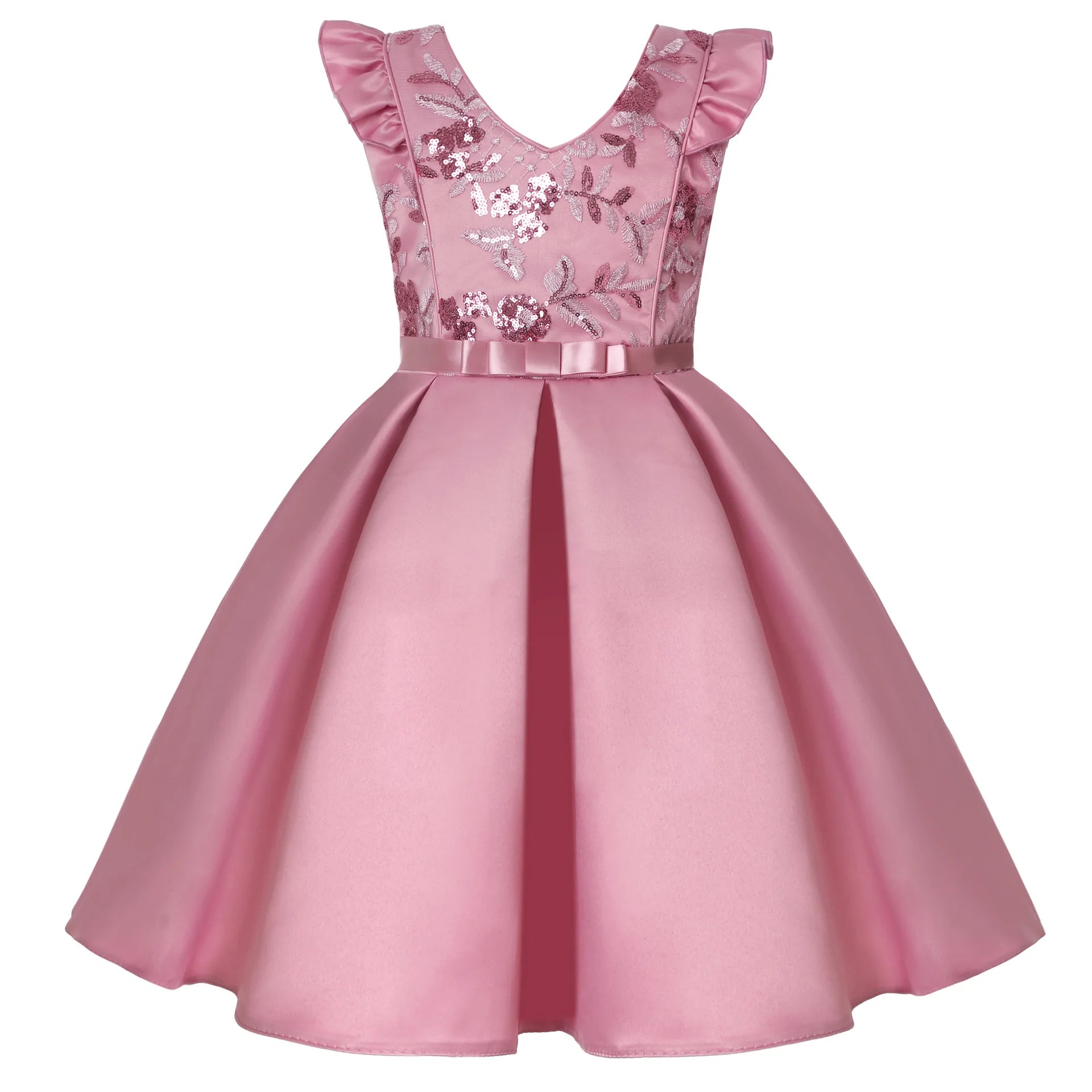 MQTIME  -  Girls Sequined Dresses for Christmas Kids Princess Satin Party Gown Child Birthday Striped Costume 2 to 8 10 Years