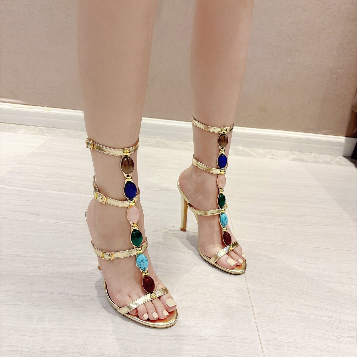 MQTIME  - Nitara Gemstone Strappy Heels