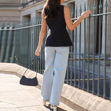 MQTIME  -  Summer Solid Color Sleeveless Vest Office Lady Single Breasted O Neck Open Front Short Tops Leisure Simple Women Pocket Tank Top