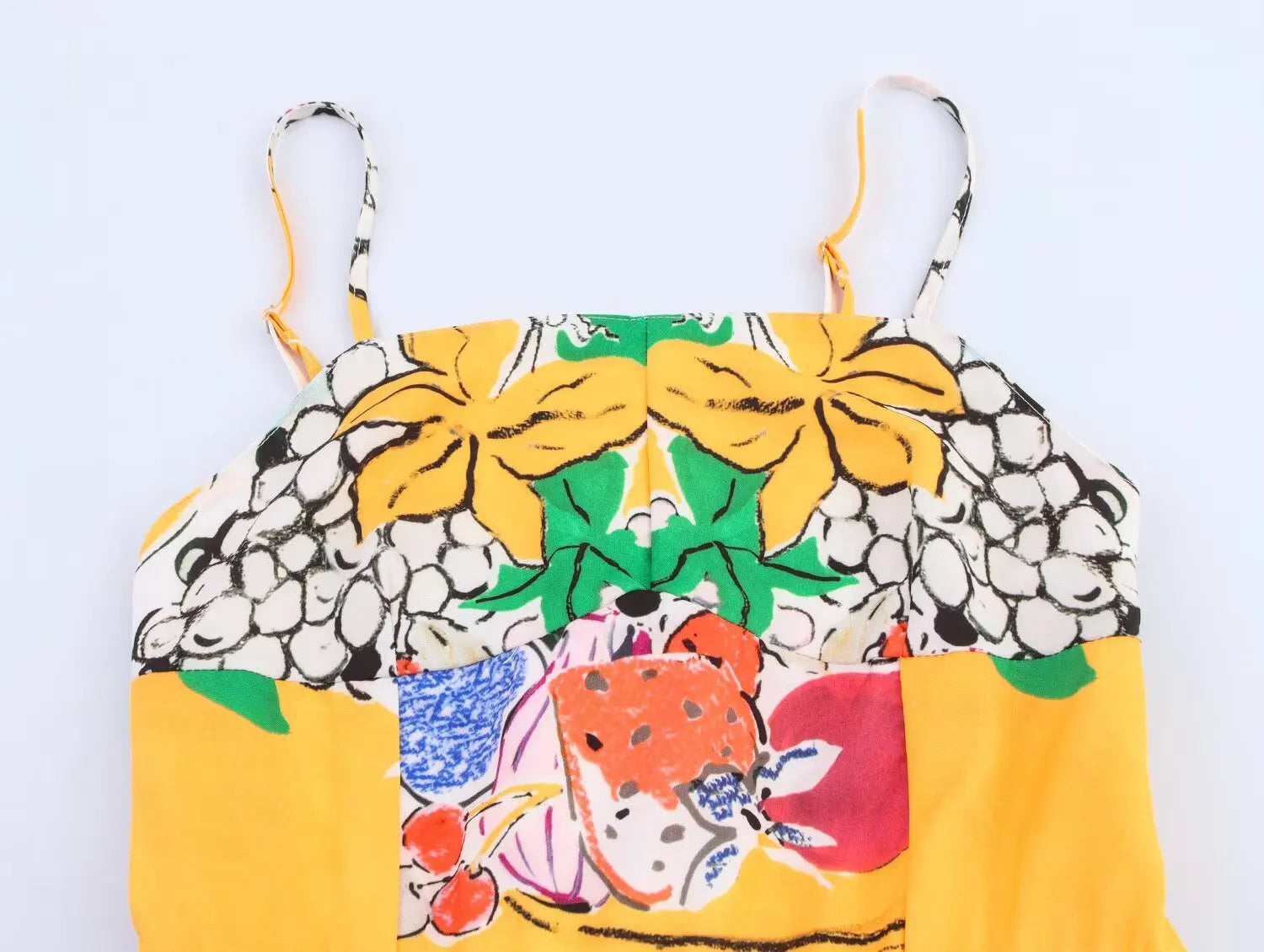 MQTIME  -  new summer women's casual fashion beach holiday style fruit print poplin backless suspender dress