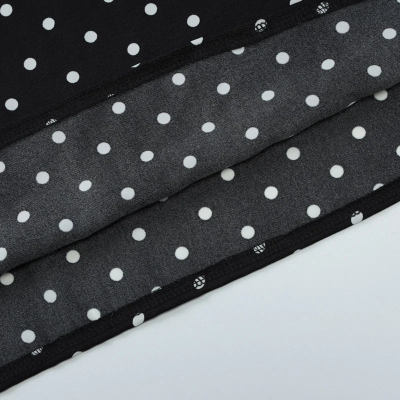 MQTIME  -  Women's French Style Polka Dot Printing Sexy V-neck Camisole Backless Loose Dress Sleeveless Summer Party Gowns