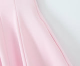 MQTIME  -  Summer New Arrivals Women's Wear Pure Color Temperament Sexy Backless Wave-Style Wide-Sleeve Halter Short Dress