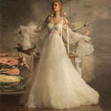 Mqtime Charming Bridal Ruffles Tulle Maternity Dress for Photoshoot Vestidos Pregnancy Photography Dresses Bell Sleeve Custom Made