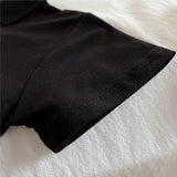 MQTIME  -  2Piece 2025 Summer Baby Boy Clothes Korean Fashion Casual Letter Short Sleeve Black Tops+Shorts Clothings Children's Sets BC2116