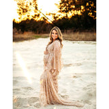MQTIME  -  Sexy Sequin Maternity Photography Long Dress Lace Perspective Pregnancy Dress Photo Shoot Gown Baby Shower Dress