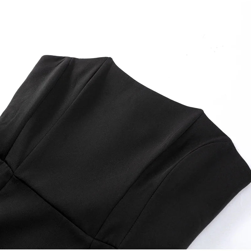 MQTIME  -  Elegant Tube Top Lace Long Skirts Sets Women Strapless Sleeveless Slim Tops See Through Skirt 2025 Summer Chic Lady Party Outfit