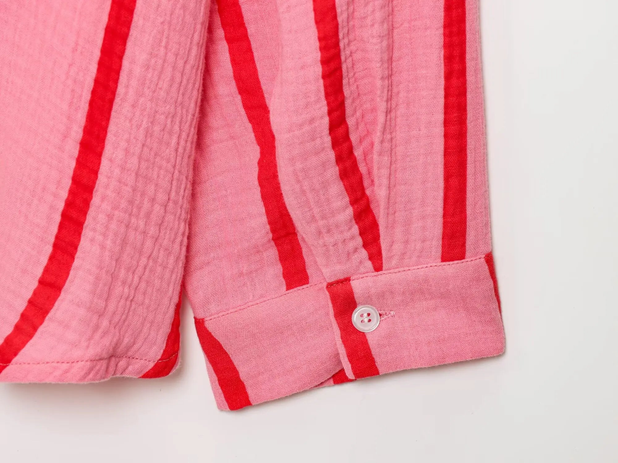 MQTIME  -  summer women's casual simple striped square collar long-sleeved shirt top + elastic waist wide-leg trousers