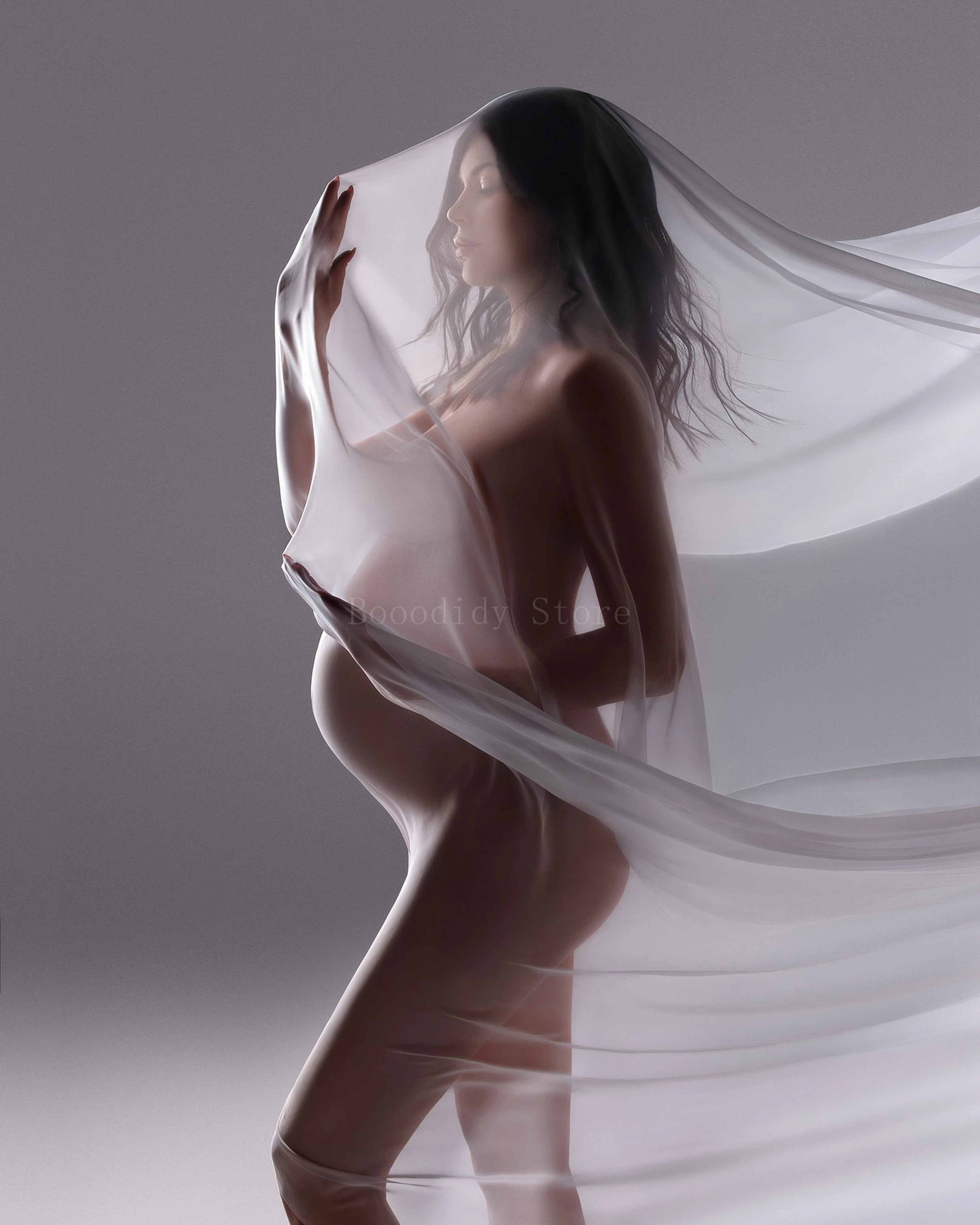 MQTIME  -   Maternity Photography Prop Studio Accessory Sheer Chiffon Fabric for Simple yet Elegant Pregnancy Tulle Simple Modeling Fabric