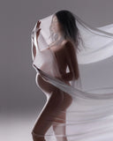 MQTIME  -   Maternity Photography Prop Studio Accessory Sheer Chiffon Fabric for Simple yet Elegant Pregnancy Tulle Simple Modeling Fabric