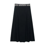 MQTIME  -  summer women's clothing casual simple versatile matching belt high waist loose mid-length skirt