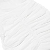 MQTIME  -  Halter Pleated Women's Prom Dress Backless Sleeveless Bandage Gown White Close Fitting Party Skirt Spicy New Arrival In Stock