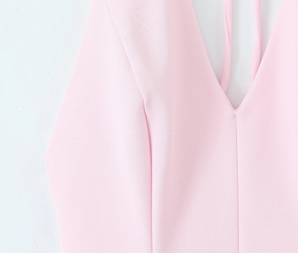 MQTIME  -  Summer New Arrivals Women's Wear Pure Color Temperament Sexy Backless Wave-Style Wide-Sleeve Halter Short Dress