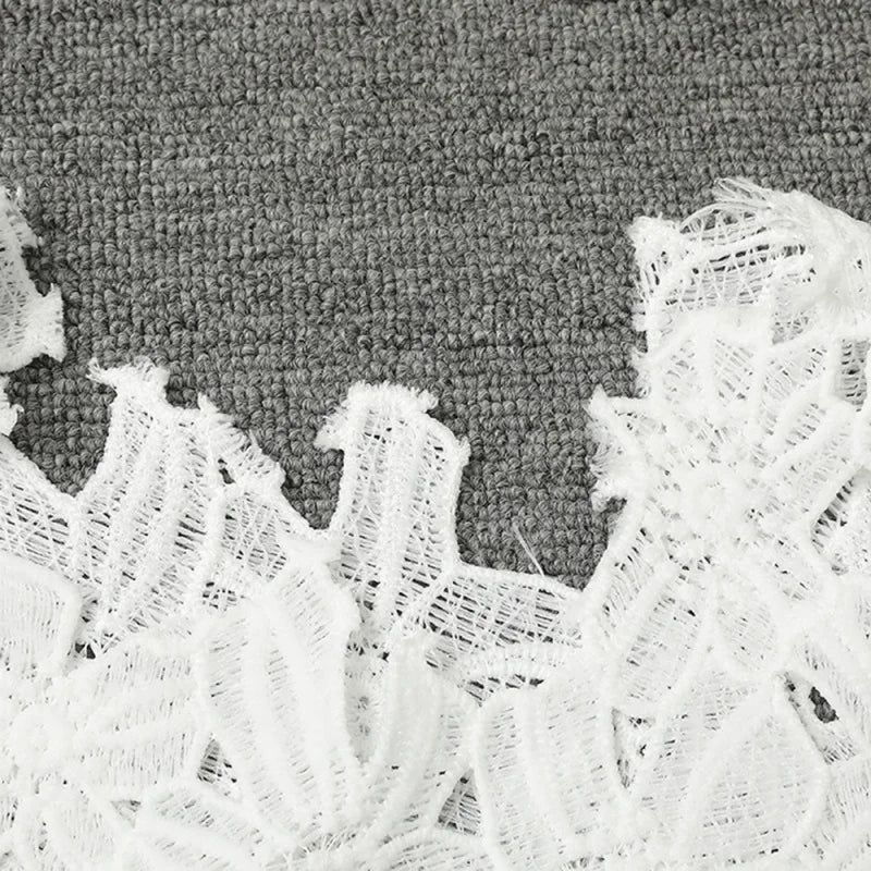 MQTIME  -  Water-Soluble Lace In Vogue Women's Skirt Suit Hollow Loose Top White Black Red Straight Long Party Skirt New Design In Stock