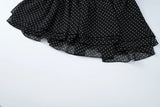 MQTIME  -  New Fashionable Polo Collar Patchwork Dot Mini Dress For Women Patchwork See-Through Elegant Party Dress Women's Autumn Dress