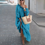 MQTIME  -  High Quality Large Plate Oblique Shoulder Open Shoulder Beautiful Dress Independent Station 8633# for Women