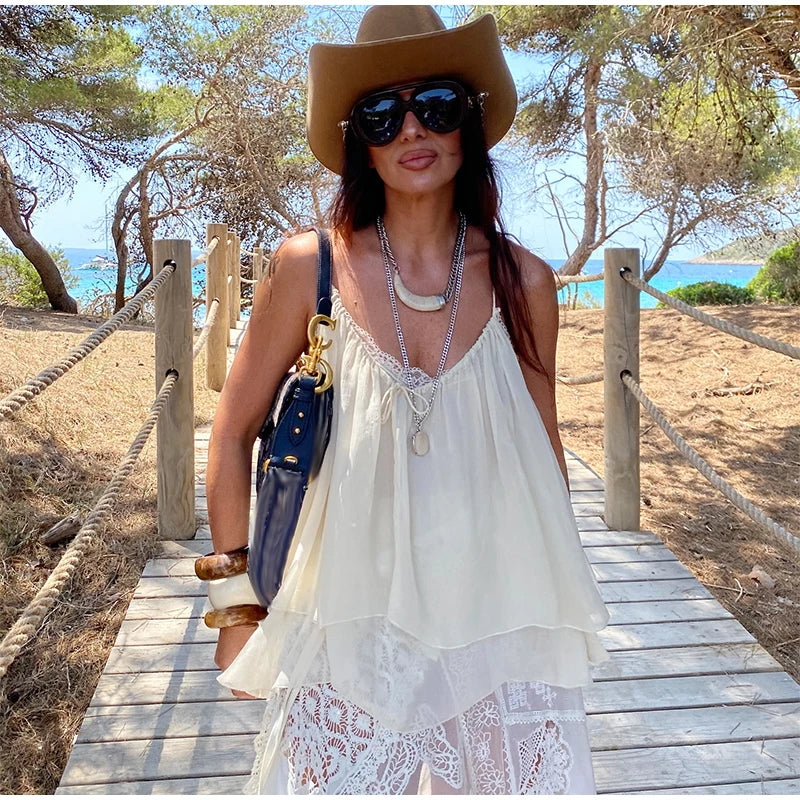 MQTIME  -  Retro Loose Print Pants Women Casual High Waist Long Lantern Female Trousers 2025 Summer Autumn Street See Through Pants Lady