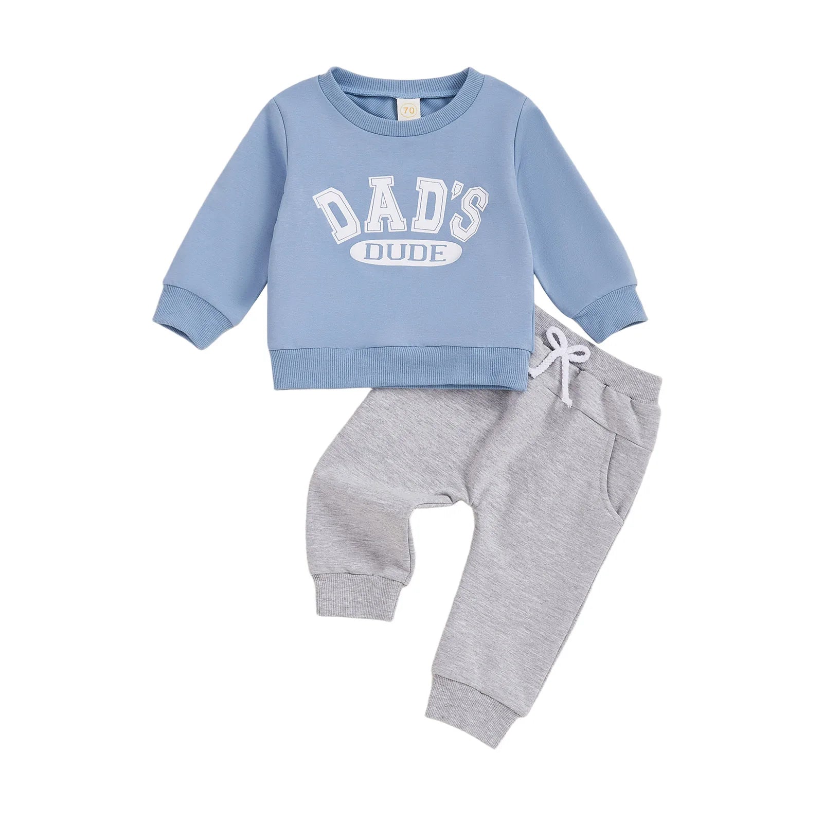MQTIME  -  Kids Winter 2Pcs Outfits Crew Neck Graphic Print Sweater Solid Color Jogger Pants Warm Tracksuit Set for Boys