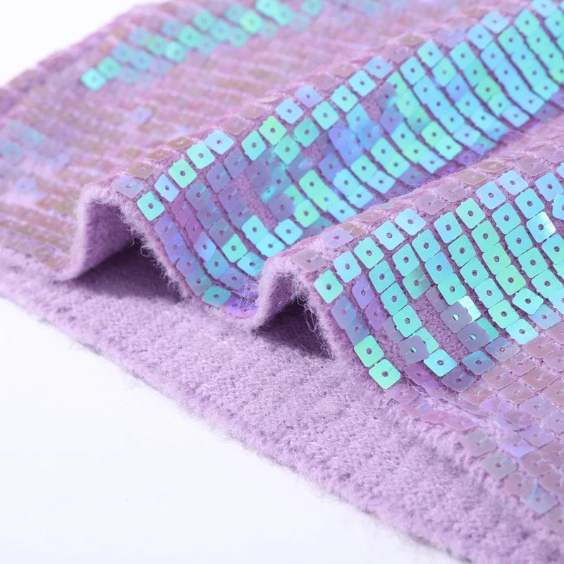 MQTIME  -   Fashion Sequined O-neck Vest Women Sexy Knitted Sleeveless Solid Slim Shinny Tops Female 2025 Casual Summer Party Top Lady