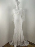 MQTIME  -  Pregnancy Flared Sleeves Lace Embroider Maternity Dress Photography Props Clothes Photo shoot Maxi Gown Pregnant Women Dresses