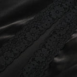 MQTIME  -  Sexy Black Lace Patchwork Maxi Skirts for Women Summer Party High Split Slim Fashion Empire Waist Dress with 3D Flower