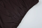 MQTIME  -  Women Gown Strapless Vestidos Brown Halter Off-shoulder Sexy Maxi Dress Sleeveless Backless Folds Club Party Long Dresses
