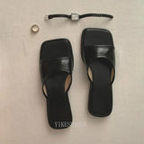 MQTIME  -  Fashion Summer Open Toe Women Slippers Slip on Outdoor Soft Flats Heel Slides High Quality Beach Vacation Sandalias