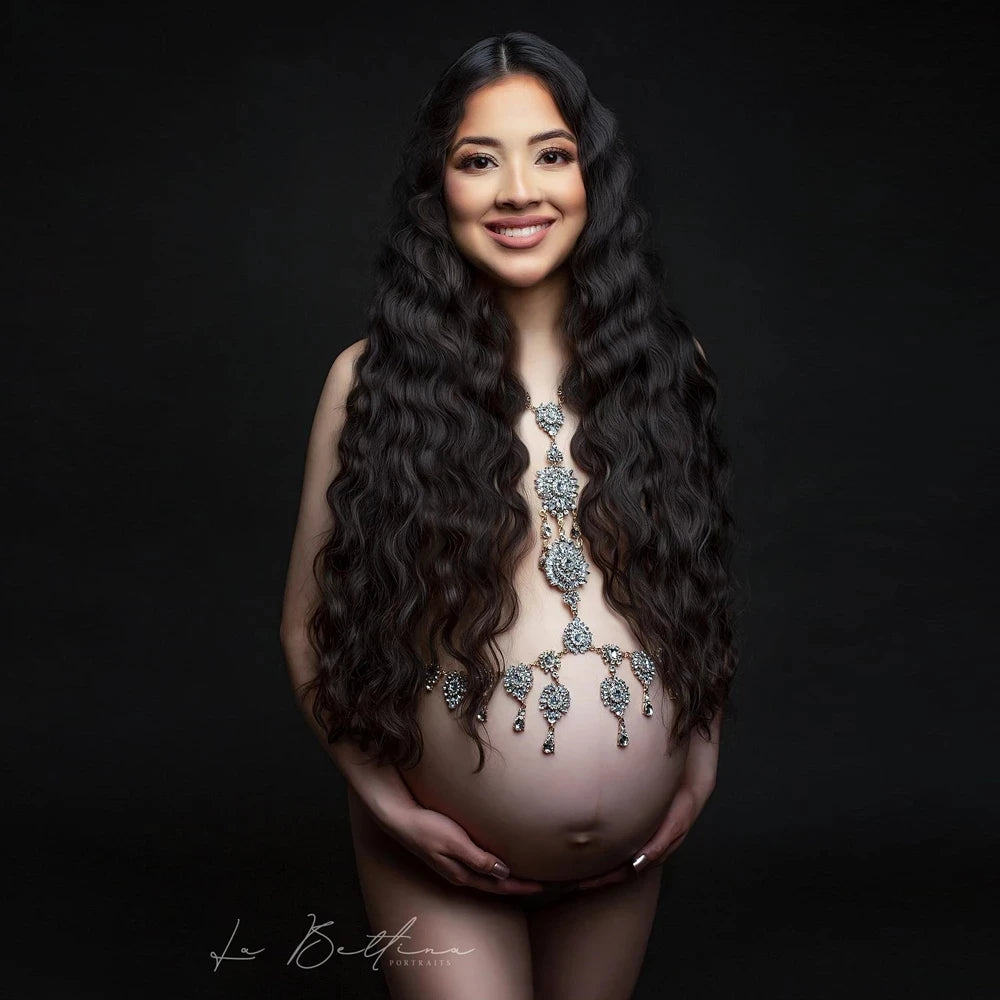 MQTIME  -  New Maternity Photography Sexy Chain Body Shoulder Necklace Rhinestone Props for Pregnant Women Photographer Accessories