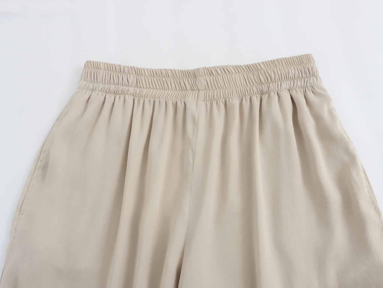 MQTIME  -  summer new women's clothing versatile loose elastic waist high waist wide leg casual trousers