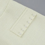 MQTIME  -  Y2k Pearl Dress Sets Women Autumn Long Sleeve Coat And Mini Dress Two Piece Sets Femme Sexy Strapless Dress Matching Sets