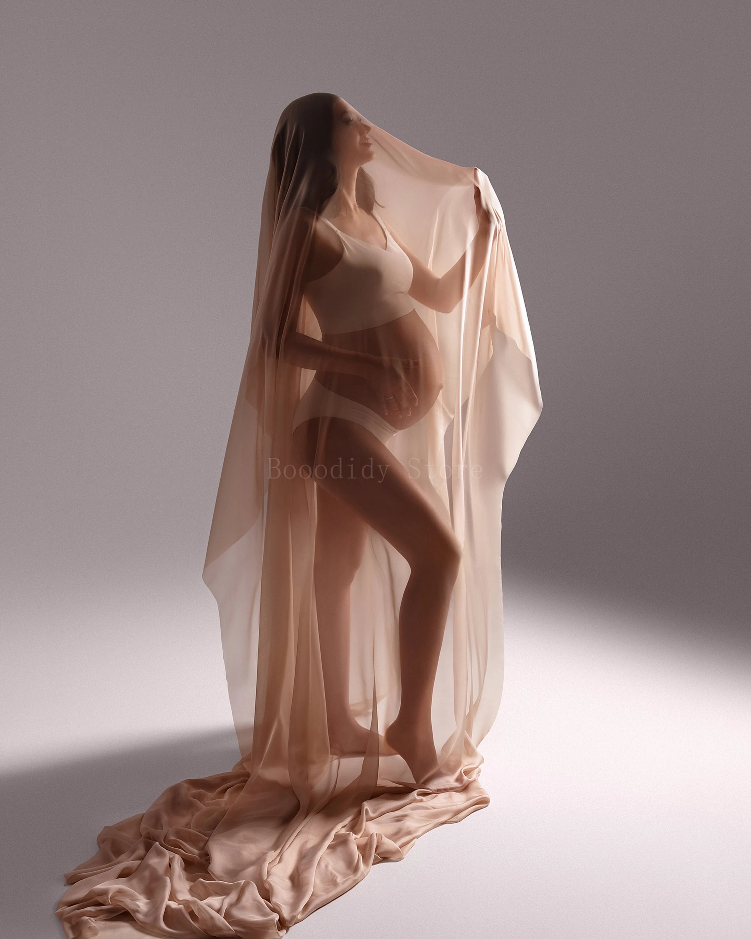 MQTIME  -   Maternity Photography Prop Studio Accessory Sheer Chiffon Fabric for Simple yet Elegant Pregnancy Tulle Simple Modeling Fabric